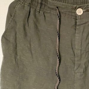 Linen cotton pants green